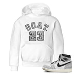 Jordan 1 White Cement Sneaker Match Tees Goat 23 Sneaker Tees Jordan 1 White Cement Sneaker Release Tees Kids Shirts