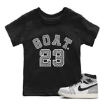 Jordan 1 White Cement Sneaker Match Tees Goat 23 Sneaker Tees Jordan 1 White Cement Sneaker Release Tees Kids Shirts