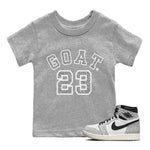 Jordan 1 White Cement Sneaker Match Tees Goat 23 Sneaker Tees Jordan 1 White Cement Sneaker Release Tees Kids Shirts