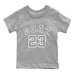 Jordan 1 White Cement Sneaker Match Tees Goat 23 Sneaker Tees Jordan 1 White Cement Sneaker Release Tees Kids Shirts
