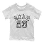 Jordan 1 White Cement Sneaker Match Tees Goat 23 Sneaker Tees Jordan 1 White Cement Sneaker Release Tees Kids Shirts