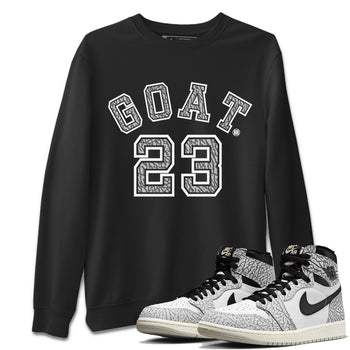 Jordan 1 White Cement Sneaker Match Tees Goat 23 Sneaker Tees Jordan 1 White Cement Sneaker Release Tees Unisex Shirts