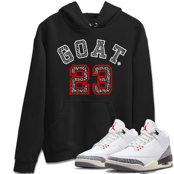 Air Jordan 3 White Cement Sneaker Match Tees Goat 23 Sneaker Tees Air Jordan 3 Retro White Cement Sneaker Release Tees Unisex Shirts Black 1