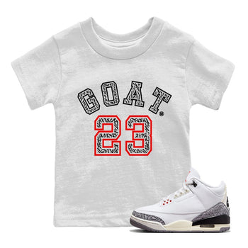 Air Jordan 3 White Cement Sneaker Match Tees Goat 23 Sneaker Tees Air Jordan 3 Retro White Cement Sneaker Release Tees Kids Shirts White 1