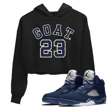 Air Jordan 5 Georgetown Sneaker Match Tees Goat 23 Sneaker Tees 5 Georgetown SNRT Sneaker Release Tees Navy 5s Women's Shirts Black 1