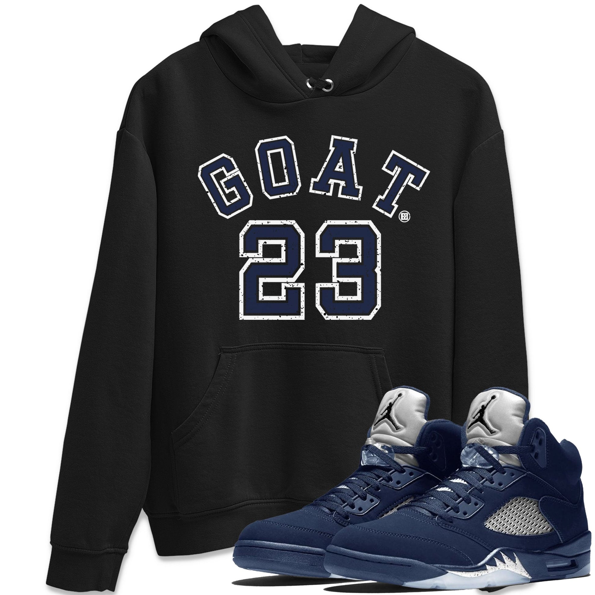 Air Jordan 5 Georgetown Sneaker Match Tees Goat 23 Sneaker Tees 5 Georgetown SNRT Sneaker Release Tees Navy 5s Unisex Shirts Black 1