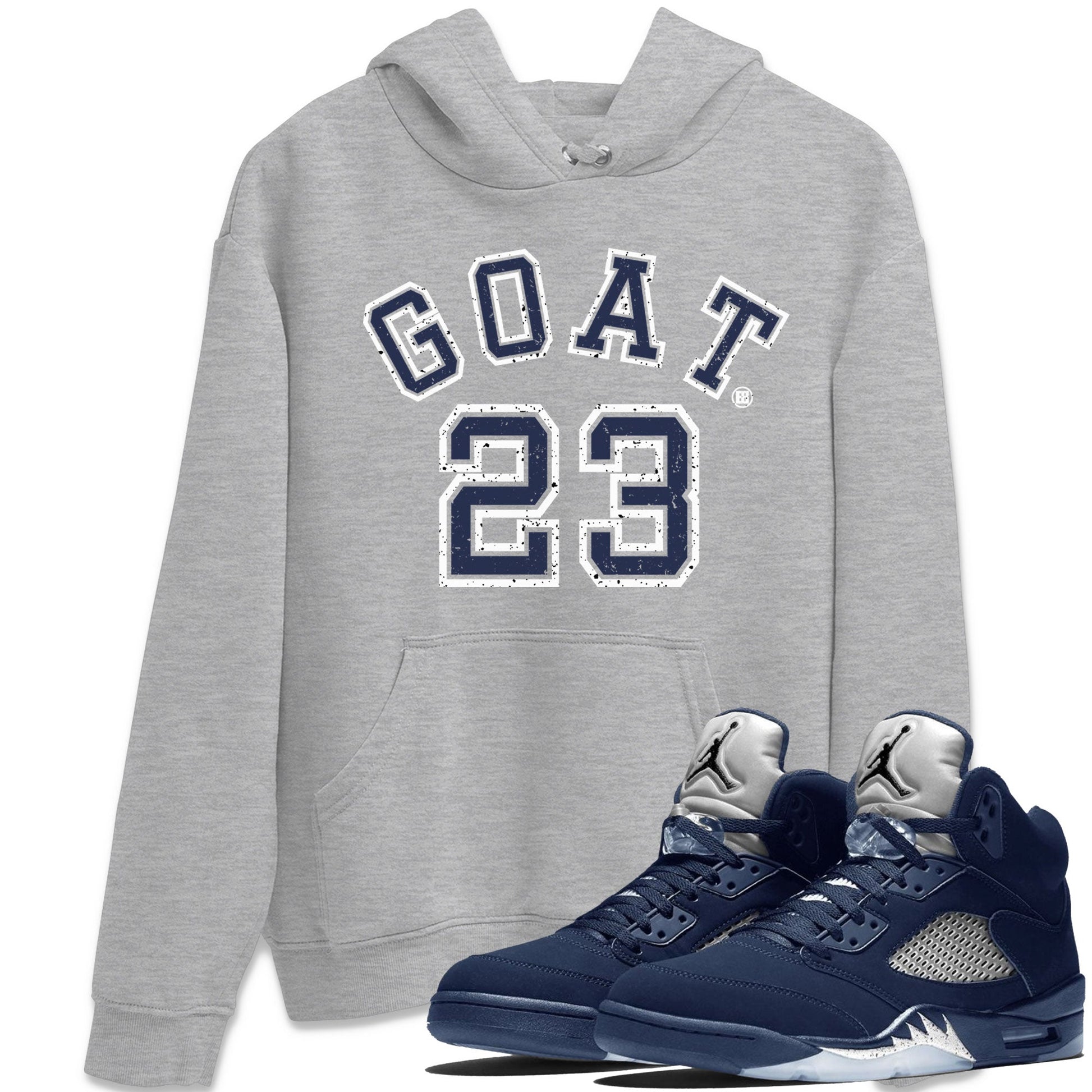 Air Jordan 5 Georgetown Sneaker Match Tees Goat 23 Sneaker Tees 5 Georgetown SNRT Sneaker Release Tees Navy 5s Unisex Shirts Heather Grey 1