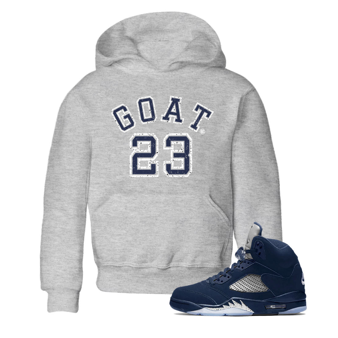 Air Jordan 5 Georgetown Sneaker Match Tees Goat 23 Sneaker Tees 5 Georgetown SNRT Sneaker Release Tees Navy 5s Kids Shirts Heather Grey 1