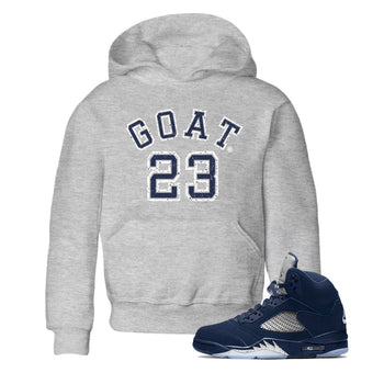 Air Jordan 5 Georgetown Sneaker Match Tees Goat 23 Sneaker Tees 5 Georgetown SNRT Sneaker Release Tees Navy 5s Kids Shirts Heather Grey 1