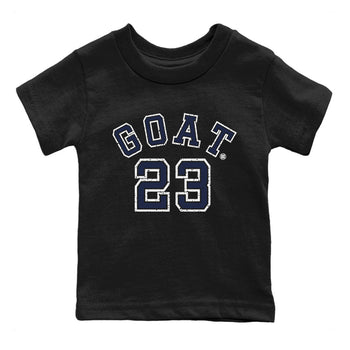 Air Jordan 5 Georgetown Sneaker Match Tees Goat 23 Sneaker Tees 5 Georgetown SNRT Sneaker Release Tees Navy 5s Kids Shirts Black 2