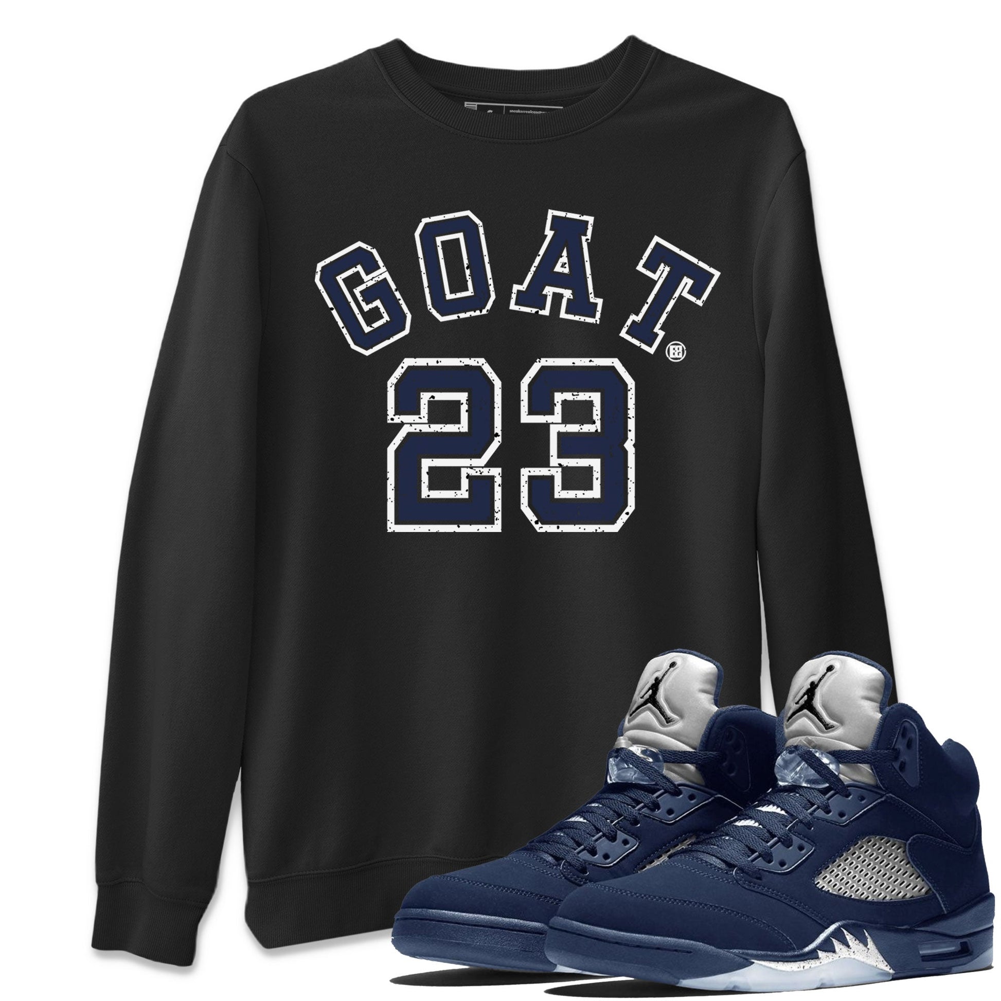 Air Jordan 5 Georgetown Sneaker Match Tees Goat 23 Sneaker Tees 5 Georgetown SNRT Sneaker Release Tees Navy 5s Unisex Shirts Black 1