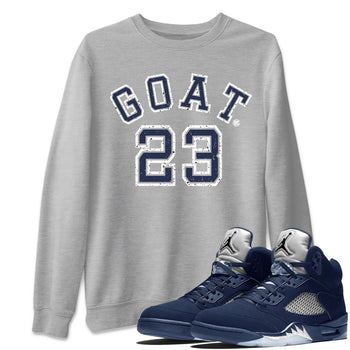 Air Jordan 5 Georgetown Sneaker Match Tees Goat 23 Sneaker Tees 5 Georgetown SNRT Sneaker Release Tees Navy 5s Unisex Shirts Heather Grey 1