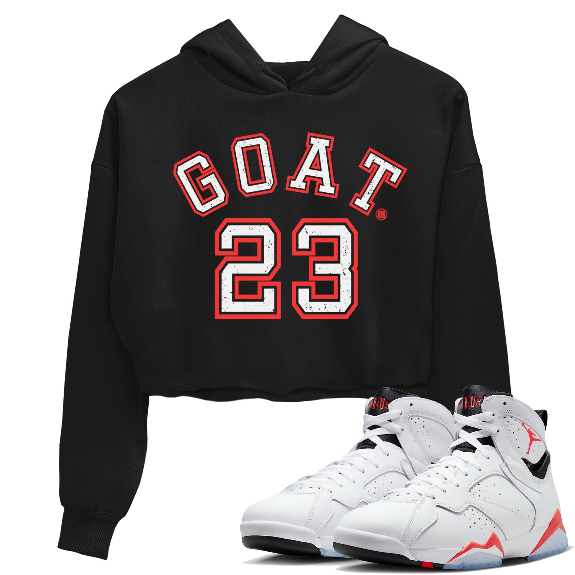 Air Jordan 7 White Infrared Sneaker Match Tees Goat 23 Sneaker Tees 7s White Infrared SNRT Sneaker Release Tees Women's Shirts Black 1