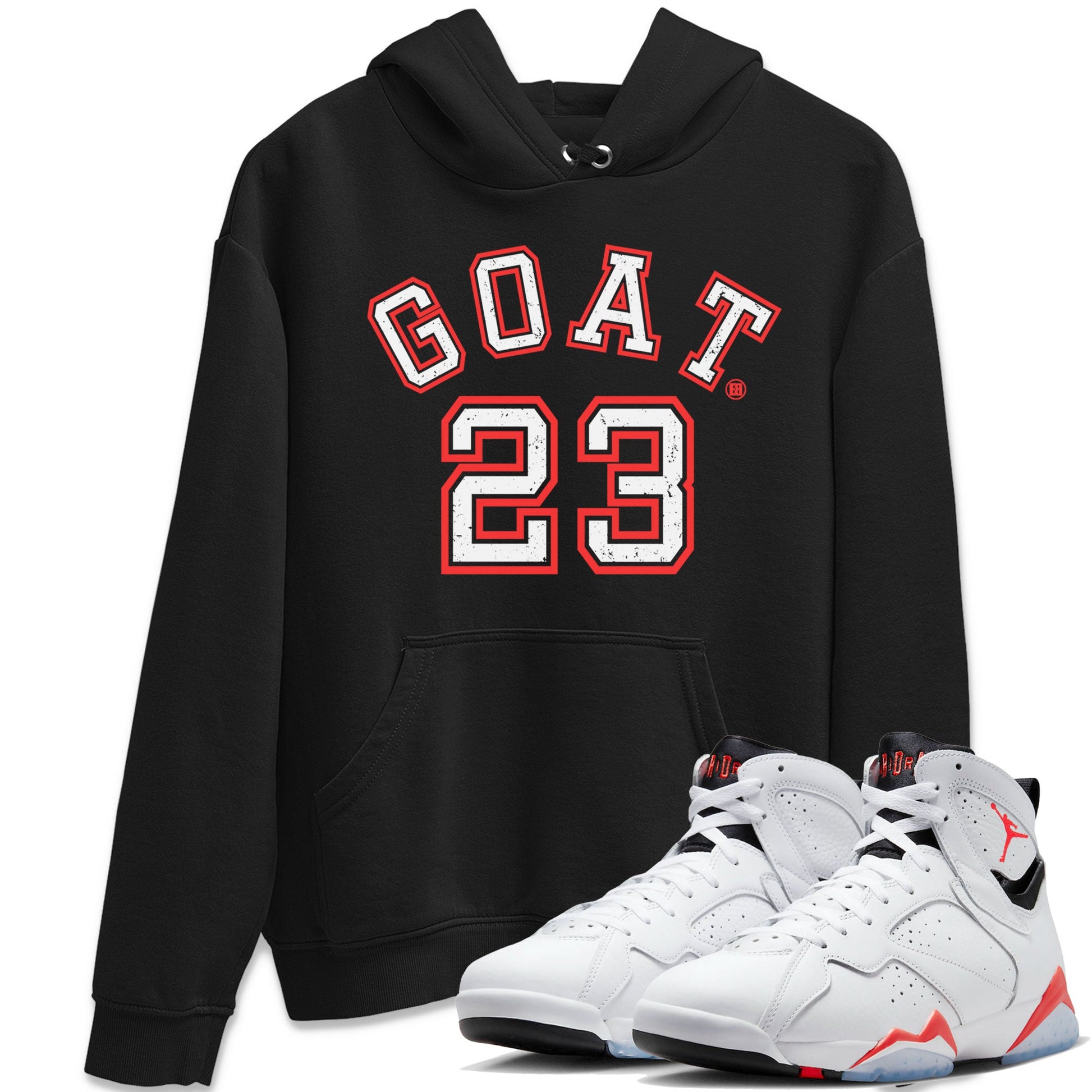 Air Jordan 7 White Infrared Sneaker Match Tees Goat 23 Sneaker Tees 7s White Infrared SNRT Sneaker Release Tees Unisex Shirts Black 1
