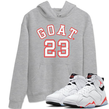 Air Jordan 7 White Infrared Sneaker Match Tees Goat 23 Sneaker Tees 7s White Infrared SNRT Sneaker Release Tees Unisex Shirts Heather Grey 1