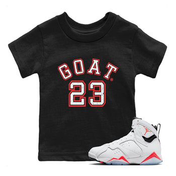 Air Jordan 7 White Infrared Sneaker Match Tees Goat 23 Sneaker Tees 7s White Infrared SNRT Sneaker Release Tees Kids Shirts Black 1