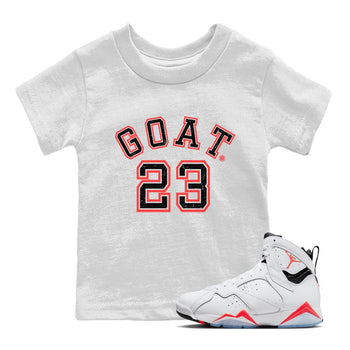 Air Jordan 7 White Infrared Sneaker Match Tees Goat 23 Sneaker Tees 7s White Infrared SNRT Sneaker Release Tees Kids Shirts White 1