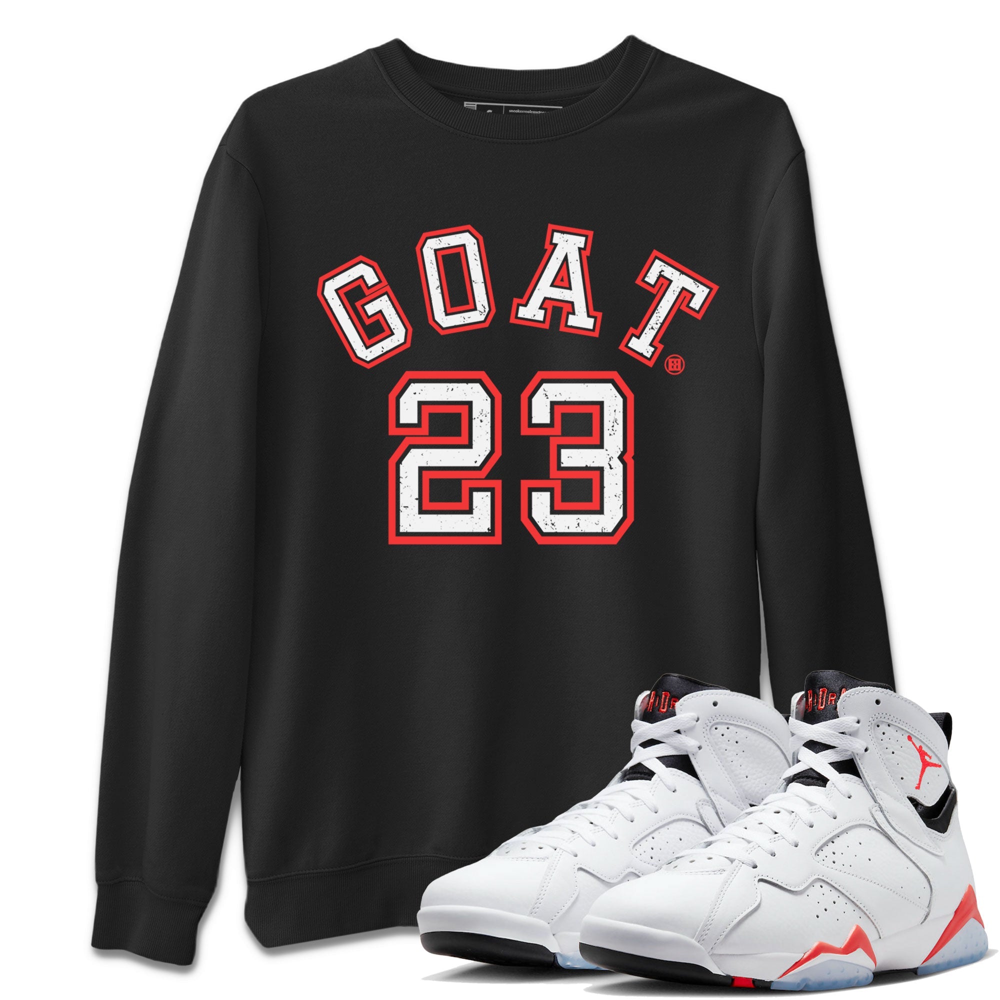 Air Jordan 7 White Infrared Sneaker Match Tees Goat 23 Sneaker Tees 7s White Infrared SNRT Sneaker Release Tees Unisex Shirts Black 1