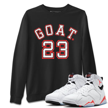 Air Jordan 7 White Infrared Sneaker Match Tees Goat 23 Sneaker Tees 7s White Infrared SNRT Sneaker Release Tees Unisex Shirts Black 1