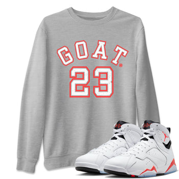 Air Jordan 7 White Infrared Sneaker Match Tees Goat 23 Sneaker Tees 7s White Infrared SNRT Sneaker Release Tees Unisex Shirts Heather Grey 1