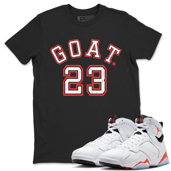 Air Jordan 7 White Infrared Sneaker Match Tees Goat 23 Sneaker Tees 7s White Infrared SNRT Sneaker Release Tees Unisex Shirts Black 1