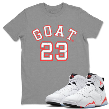 Air Jordan 7 White Infrared Sneaker Match Tees Goat 23 Sneaker Tees 7s White Infrared SNRT Sneaker Release Tees Unisex Shirts Heather Grey 1