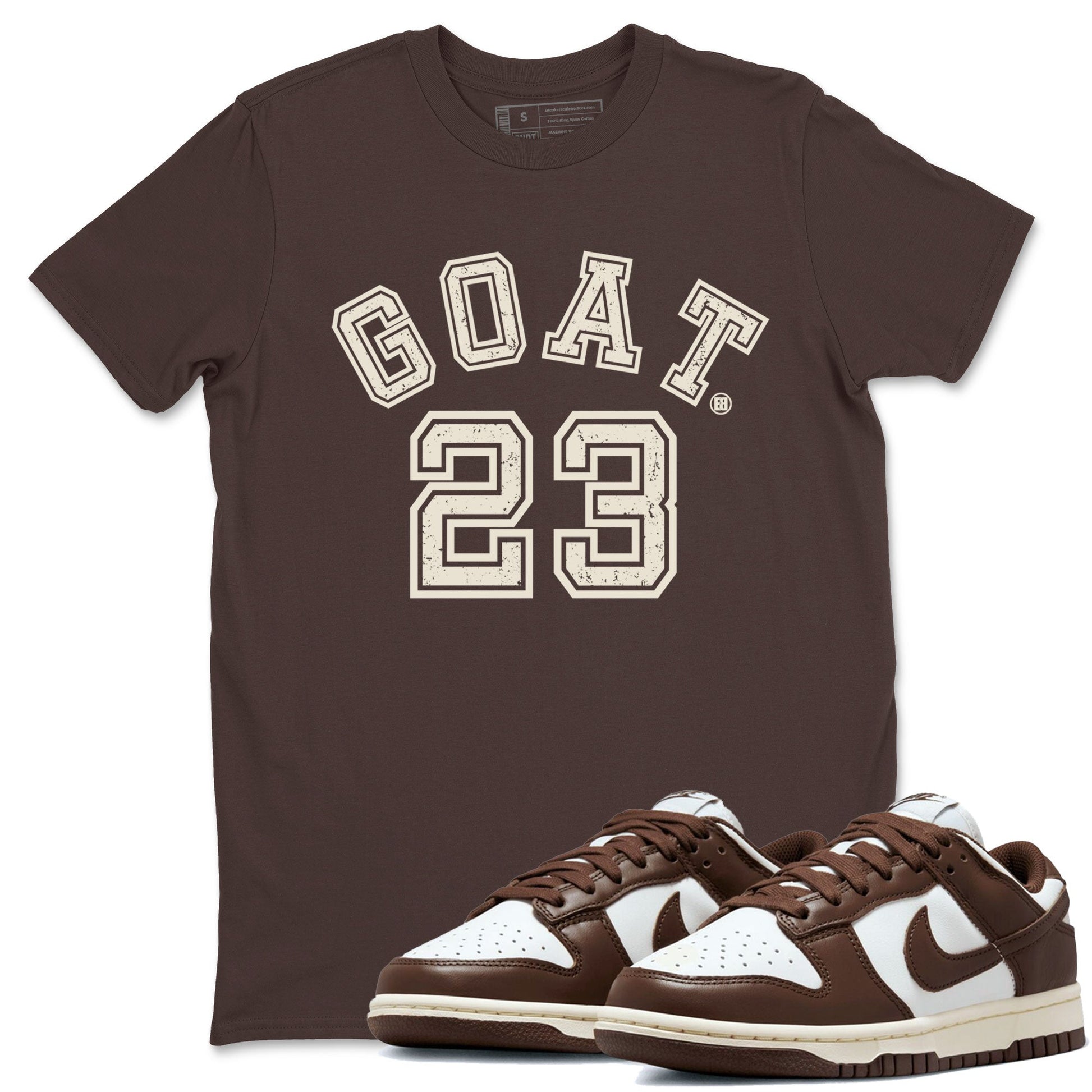 Dunk Low WMNS Cacao Wow sneaker shirt to match jordans Goat 23 sneaker tees Dunk Cacao Wow SNRT Sneaker Tees Crew Neck Unisex Cotton Sneaker T-Shirt Dark Chocolate 1 T-Shirt