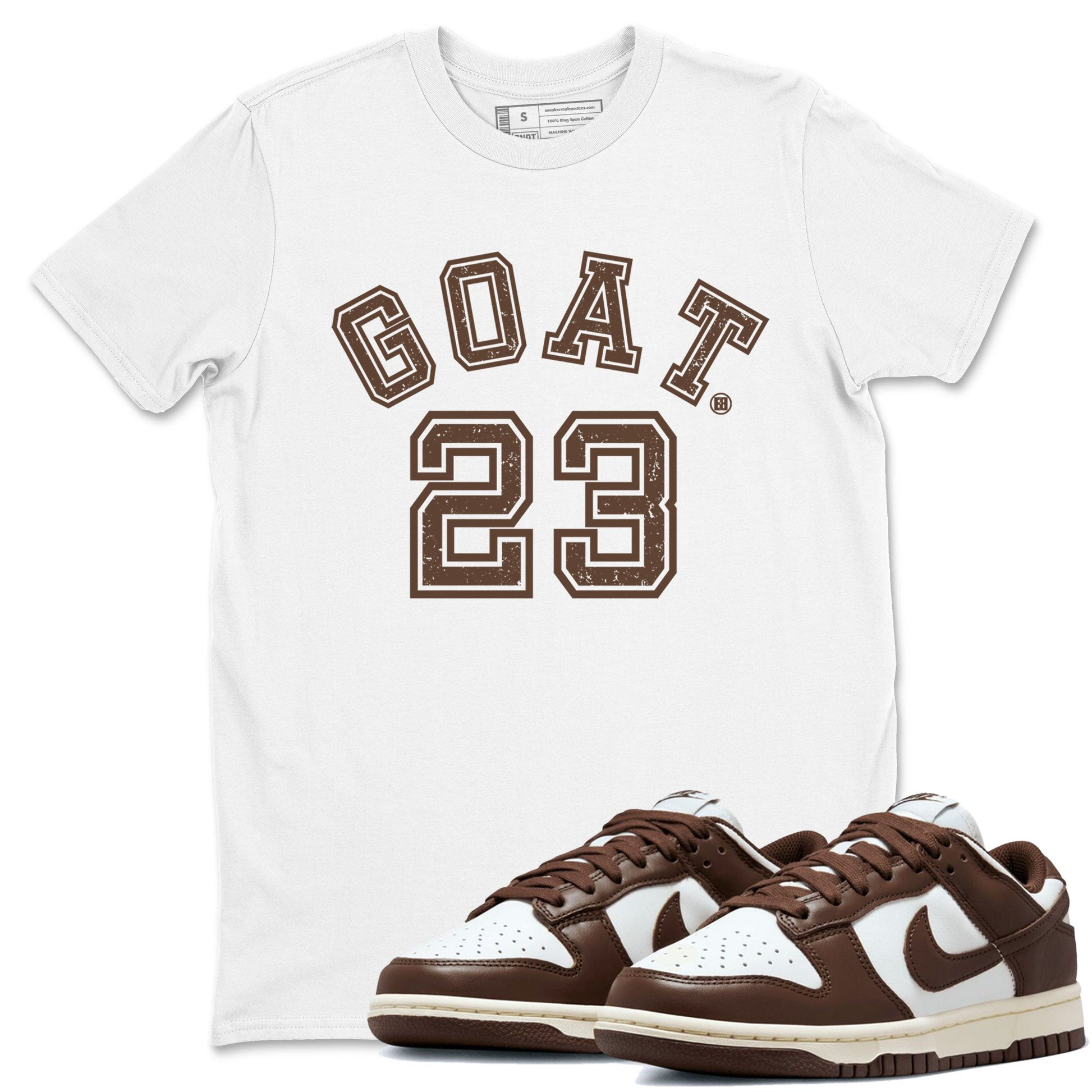 Dunk Low WMNS Cacao Wow sneaker shirt to match jordans Goat 23 sneaker tees Dunk Cacao Wow SNRT Sneaker Tees Crew Neck Unisex Cotton Sneaker T-Shirt White 1 T-Shirt