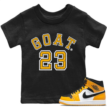 Jordan 1 Yellow Toe Sneaker Match Tees Goat 23 Sneaker Tees Jordan 1 Yellow Toe Sneaker Release Tees Kids Shirts