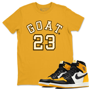 Jordan 1 Yellow Toe Sneaker Match Tees Goat 23 Sneaker Tees Jordan 1 Yellow Toe Sneaker Release Tees Unisex Shirts