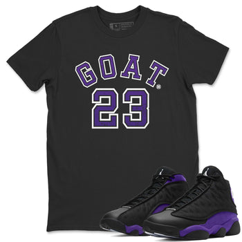 Jordan 13 Court Purple Sneaker Match Tees Goat 23 Sneaker Tees Jordan 13 Court Purple Sneaker Release Tees Unisex Shirts