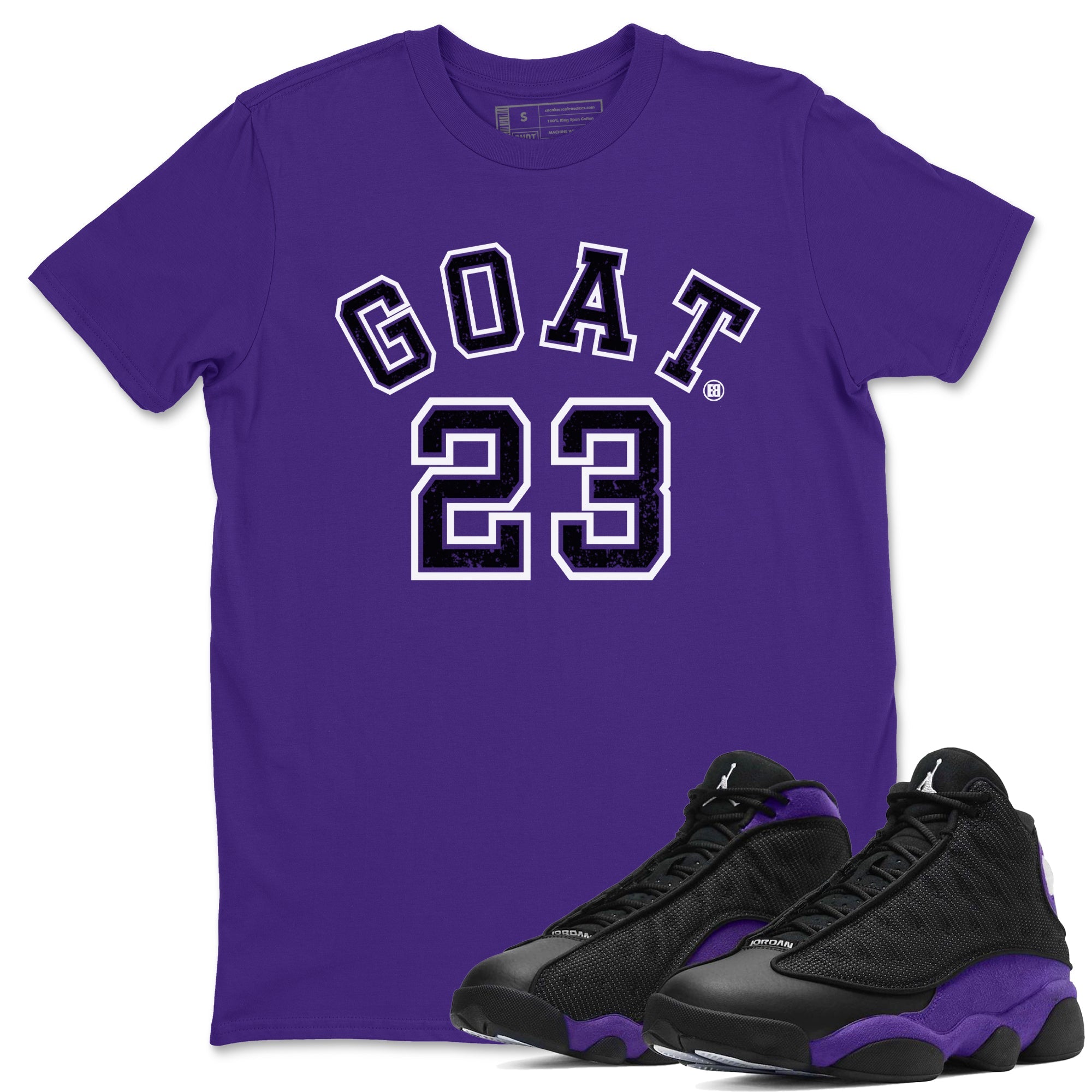 Jordan 13 Court Purple Sneaker Match Tees Goat 23 Sneaker Tees Jordan 13 Court Purple Sneaker Release Tees Unisex Shirts