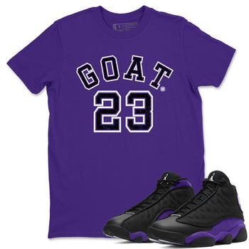 Jordan 13 Court Purple Sneaker Match Tees Goat 23 Sneaker Tees Jordan 13 Court Purple Sneaker Release Tees Unisex Shirts