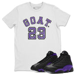 Jordan 13 Court Purple Sneaker Match Tees Goat 23 Sneaker Tees Jordan 13 Court Purple Sneaker Release Tees Unisex Shirts