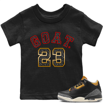 Jordan 3 Black Gold Sneaker Match Tees Goat 23 Sneaker Tees Jordan 3 Black Gold Sneaker Release Tees Kids Shirts