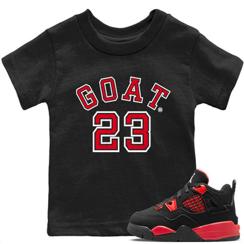 Jordan 4 Red Thunder Sneaker Match Tees Goat 23 Sneaker Tees Jordan 4 Red Thunder Sneaker Release Tees Kids Shirts
