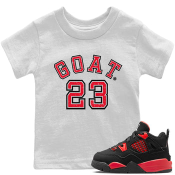 Jordan 4 Red Thunder Sneaker Match Tees Goat 23 Sneaker Tees Jordan 4 Red Thunder Sneaker Release Tees Kids Shirts
