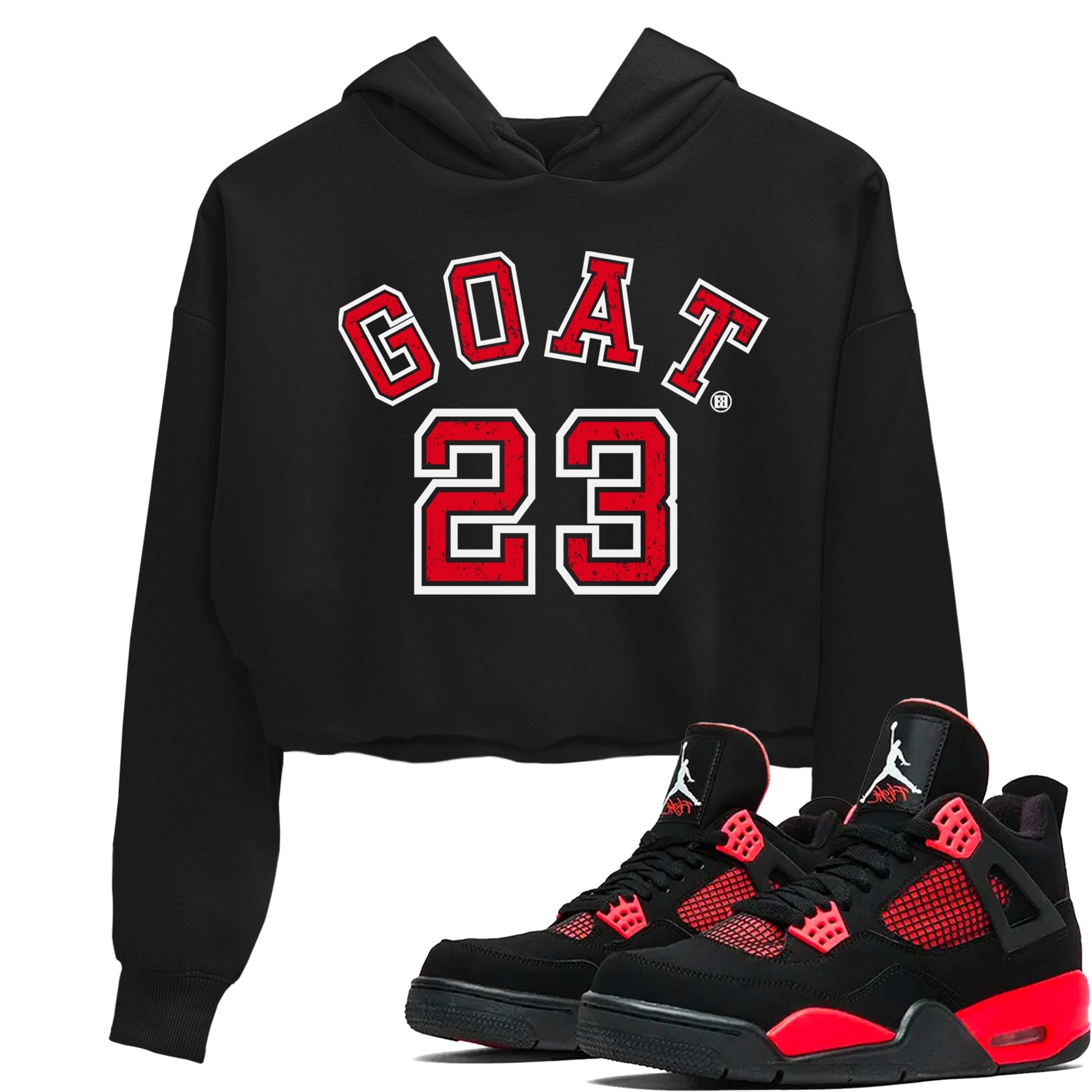 Jordan 4 Red Thunder Sneaker Match Tees Goat 23 Sneaker Tees Jordan 4 Red Thunder Sneaker Release Tees Women's Shirts