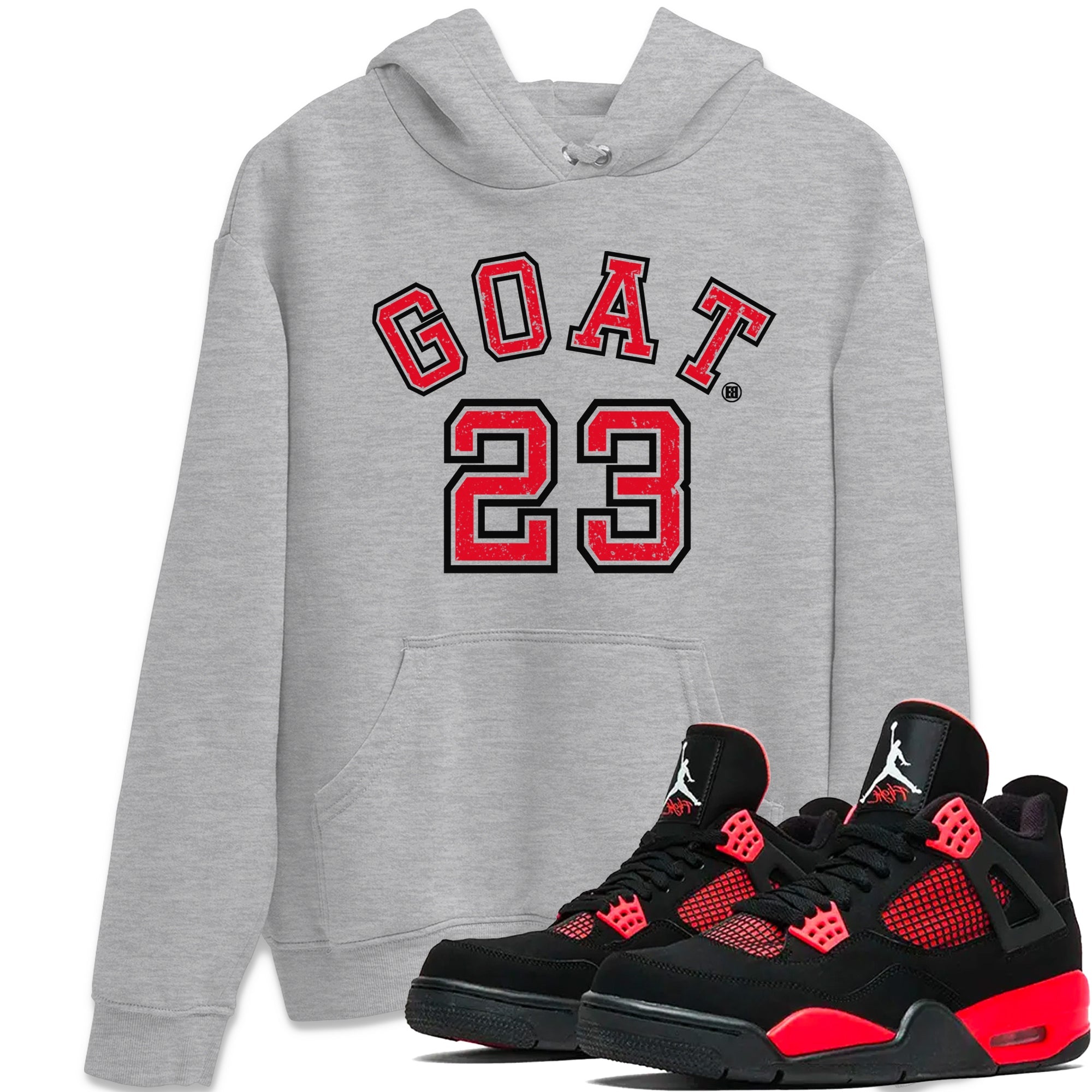 Jordan 4 Red Thunder Sneaker Match Tees Goat 23 Sneaker Tees Jordan 4 Red Thunder Sneaker Release Tees Unisex Shirts