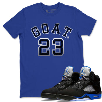 Jordan 5 Racer Blue Sneaker Match Tees Goat 23 Sneaker Tees Jordan 5 Racer Blue Sneaker Release Tees Unisex Shirts