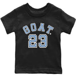 Jordan 6 UNC Sneaker Match Tees Goat 23 Sneaker Tees Jordan 6 UNC Sneaker Release Tees Kids Shirts