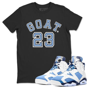 Jordan 6 UNC Sneaker Match Tees Goat 23 Sneaker Tees Jordan 6 UNC Sneaker Release Tees Unisex Shirts