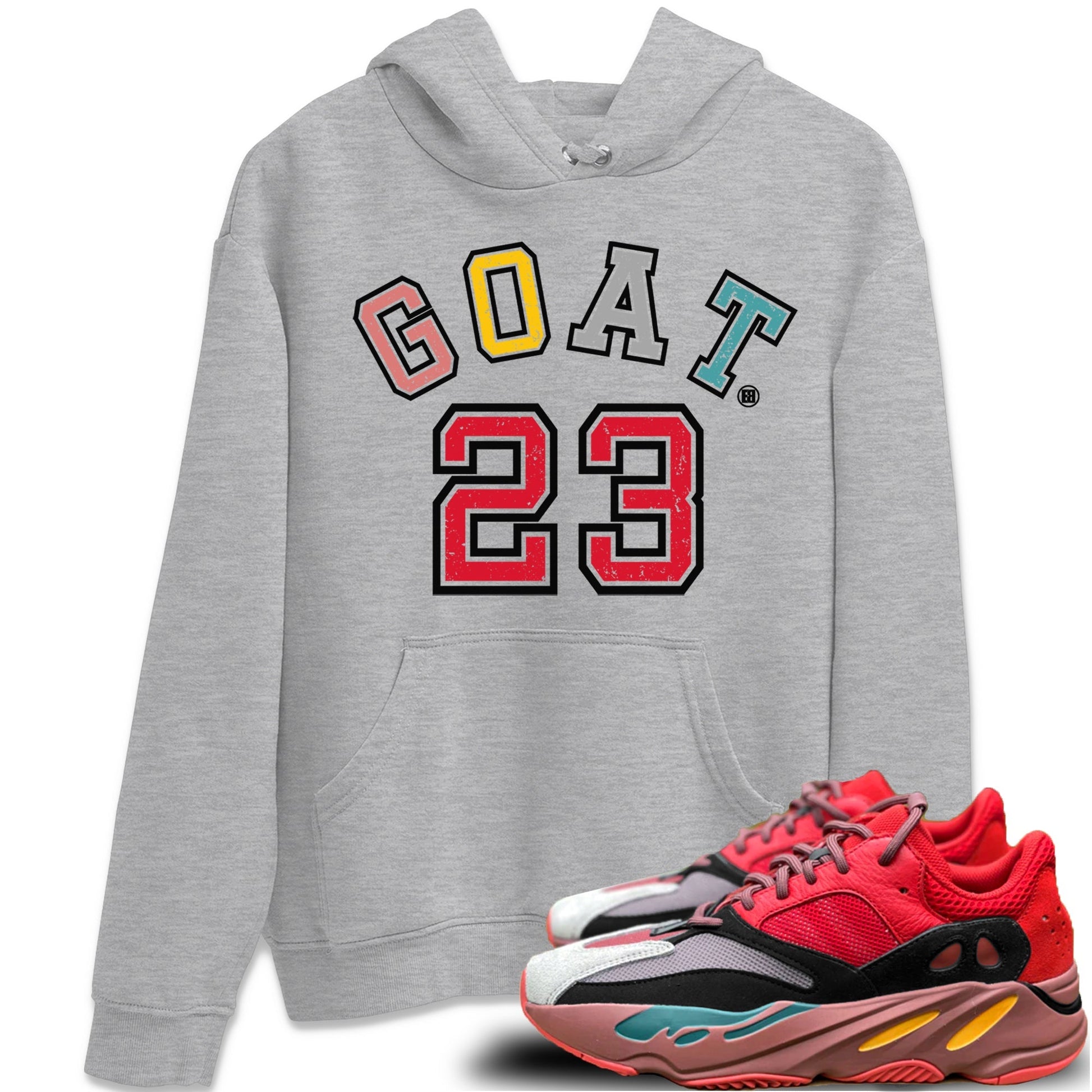 Yeezy 700 Hi-Res Red Sneaker Match Tees Goat 23 Sneaker Tees Yeezy 700 Hi-Res Red Sneaker Release Tees Unisex Shirts