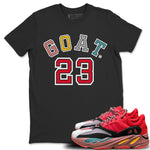 Yeezy 700 Hi-Res Red Sneaker Match Tees Goat 23 Sneaker Tees Yeezy 700 Hi-Res Red Sneaker Release Tees Unisex Shirts