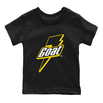 Air Jordan 4 Thunder Sneaker Match Tees Goat Sneaker Tees Air Jordan 4 Retro Thunder Tee Kids Shirts Black 2