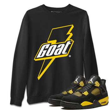 Air Jordan 4 Thunder Sneaker Match Tees Goat Sneaker Tees Air Jordan 4 Retro Thunder Tee Unisex Shirts Black 1