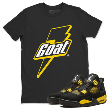 Air Jordan 4 Thunder Sneaker Match Tees Goat Sneaker Tees Air Jordan 4 Retro Thunder Tee Unisex Shirts Black 1