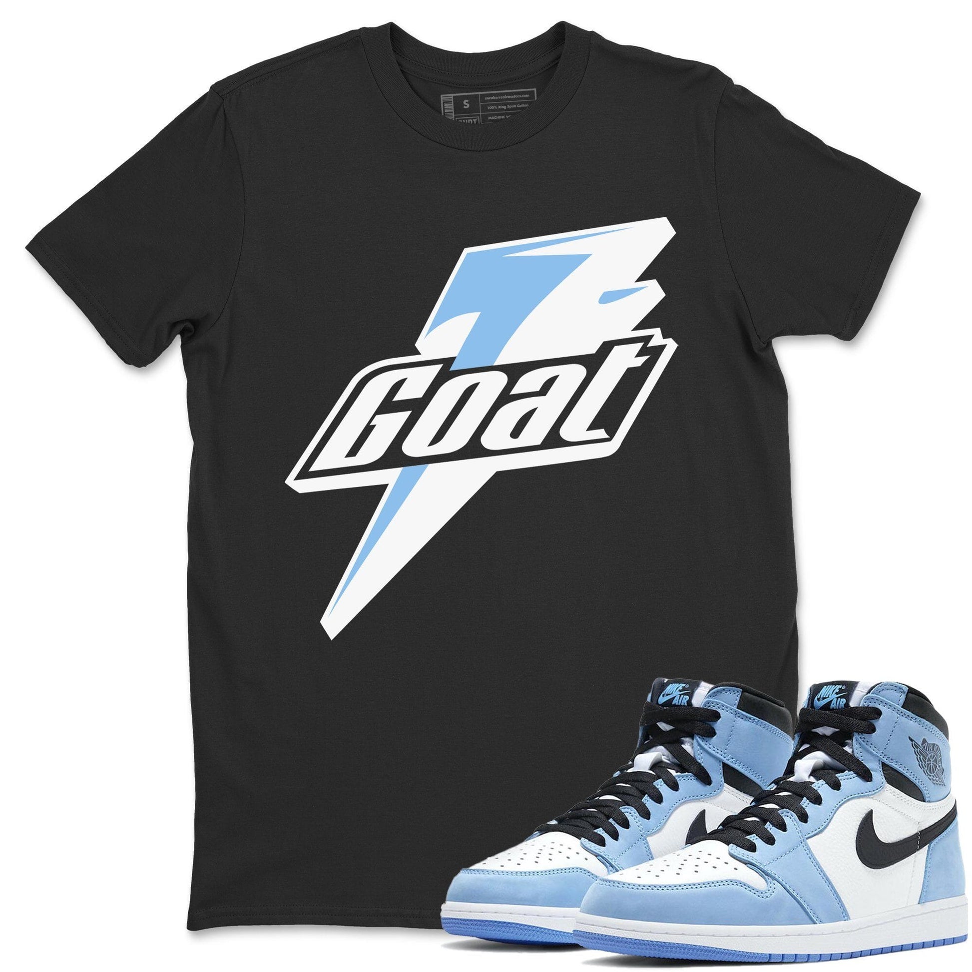 Jordan 1 University Blue Sneaker Match Tees Goat Sneaker Tees Jordan 1 University Blue Sneaker Release Tees Unisex Shirts