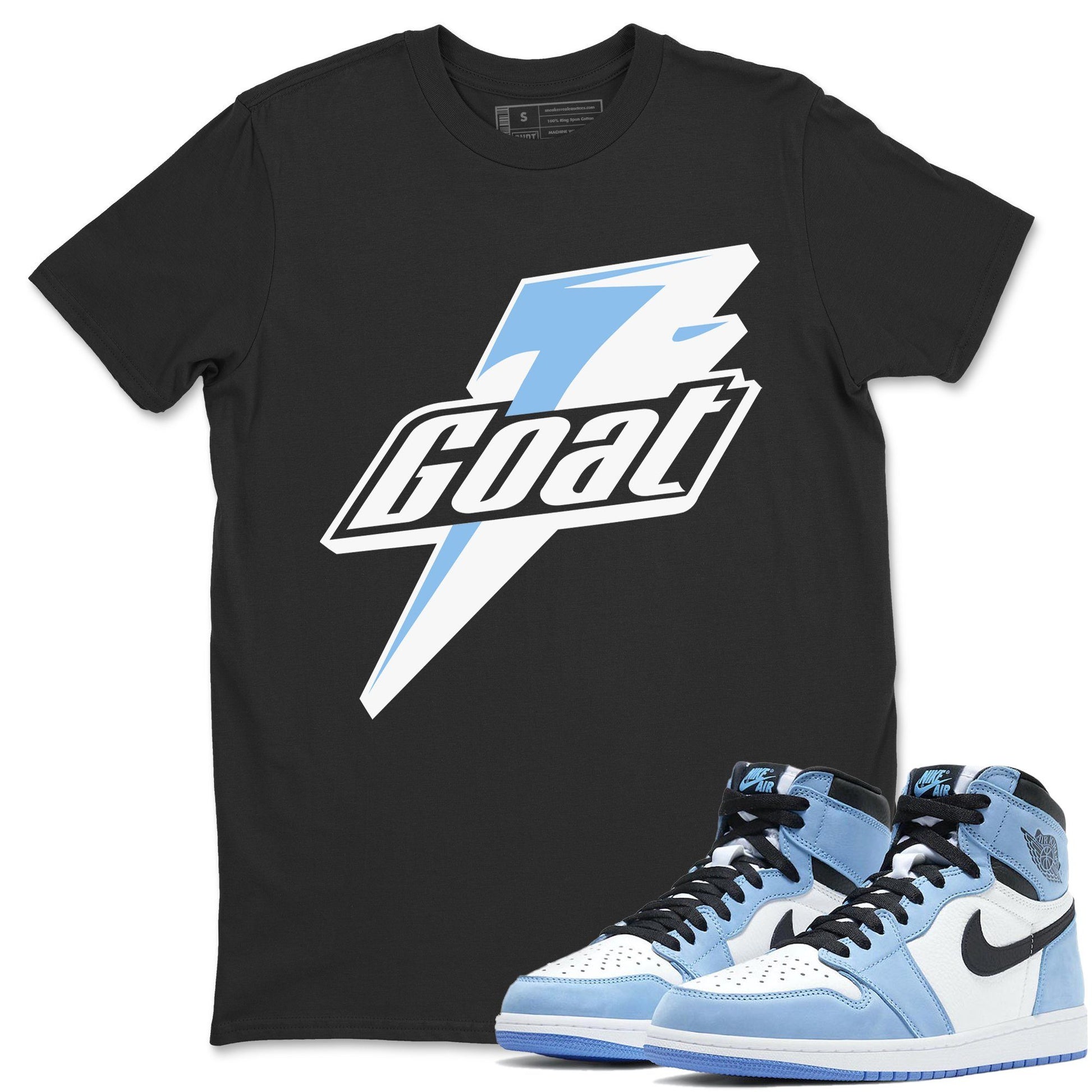 Jordan 1 University Blue Sneaker Match Tees Goat Sneaker Tees Jordan 1 University Blue Sneaker Release Tees Unisex Shirts