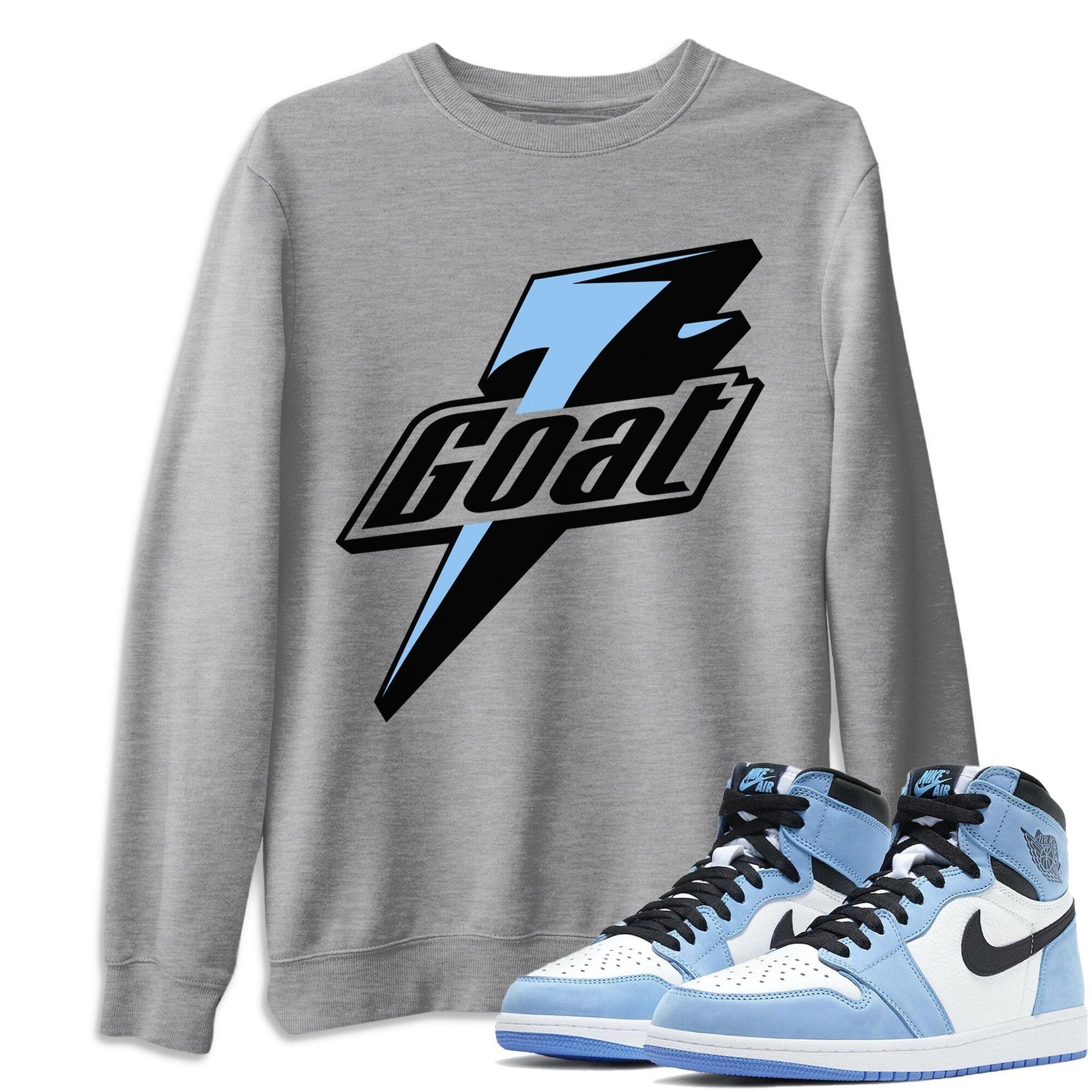 Jordan 1 University Blue Sneaker Match Tees Goat Sneaker Tees Jordan 1 University Blue Sneaker Release Tees Unisex Shirts